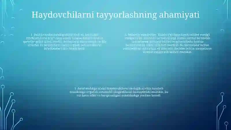 Haydovchilarni Tayyorlash Òquv Jarayonining Tavsifi 3