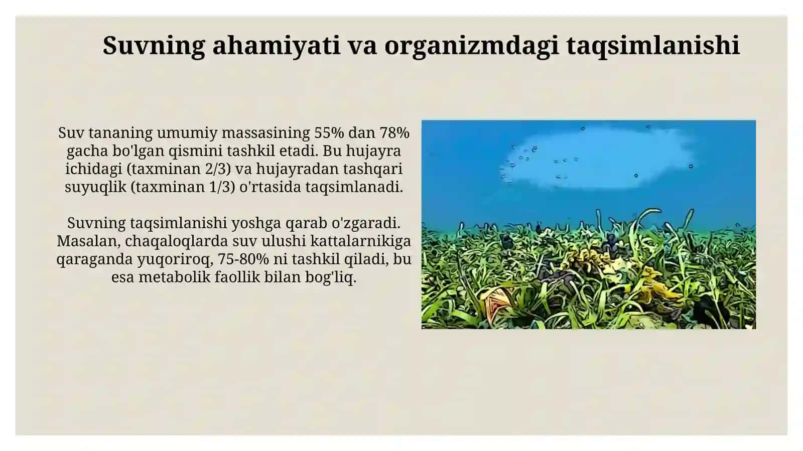 Oʻrganizmningsuv-disperssistemasi 3