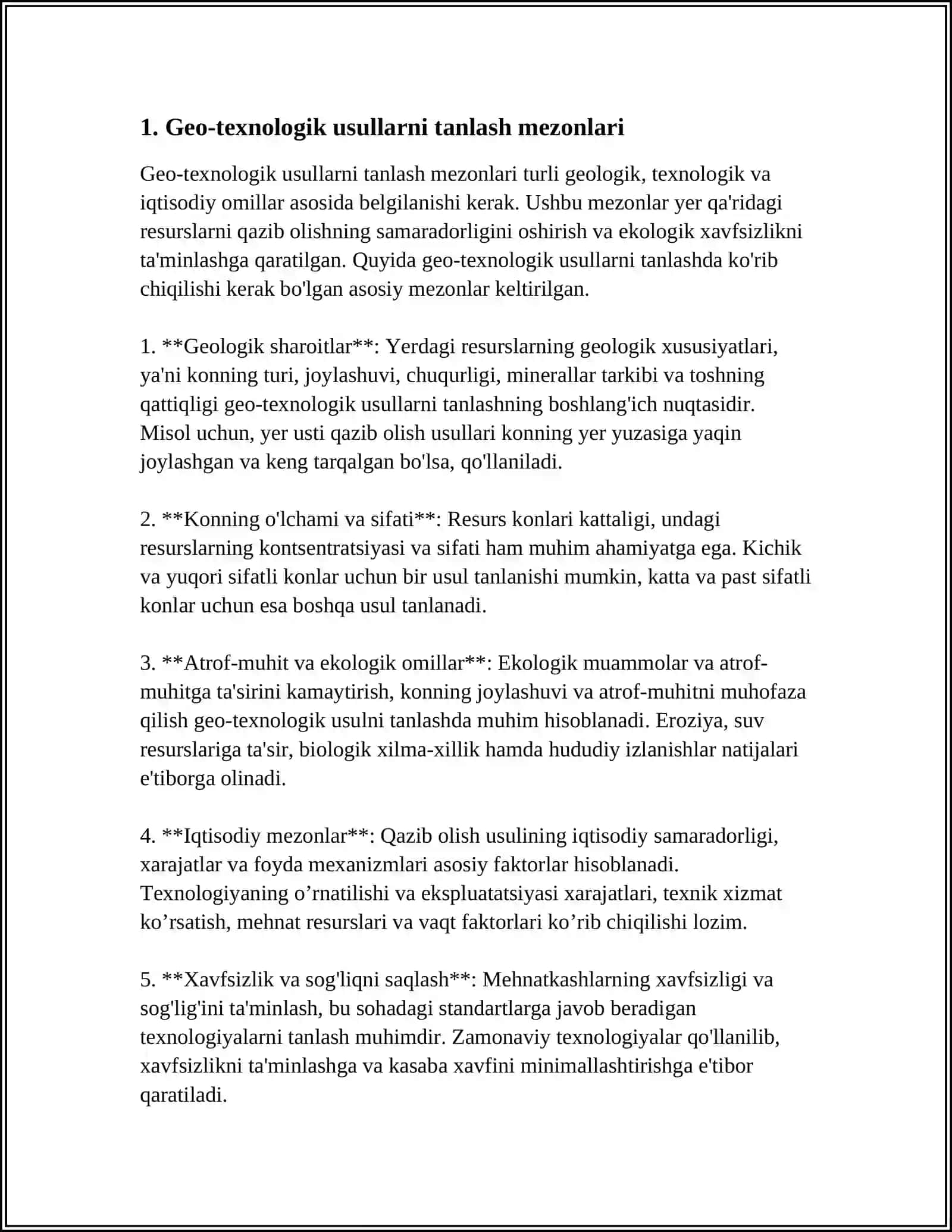 FOYDALI QAZILMA KONLARINI GIOTEXNOLOGIK USULDA QAZIB OLISHNI LOYIHALASHDA BOSHLANĞICH MA'LUMOTNI TAYYORLASH 3