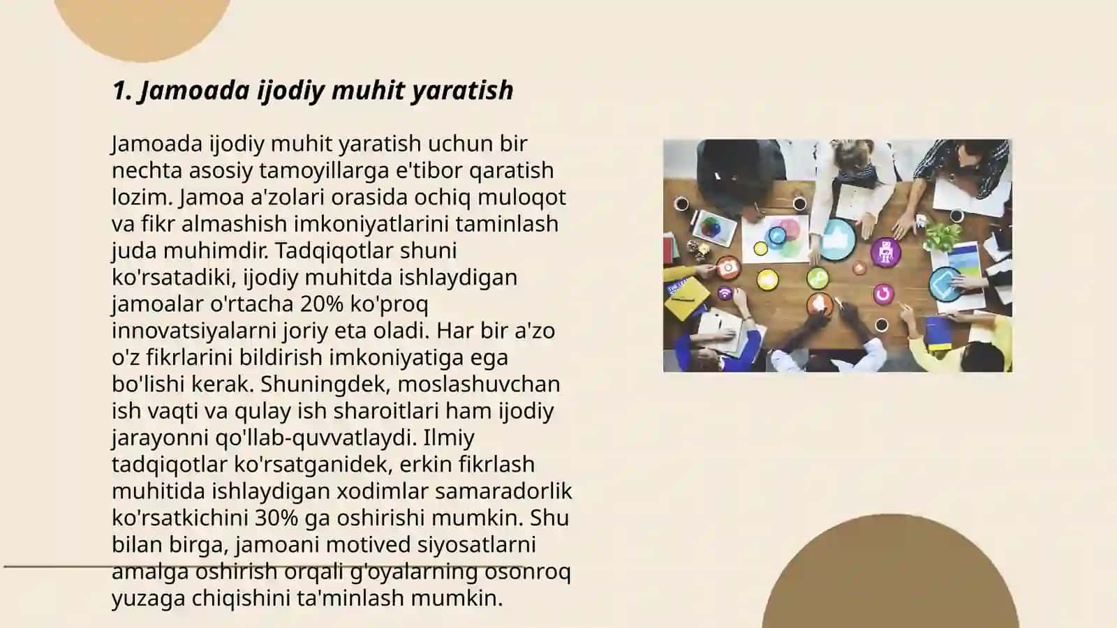 Jamoa bilan ishlashda kreativlik 3