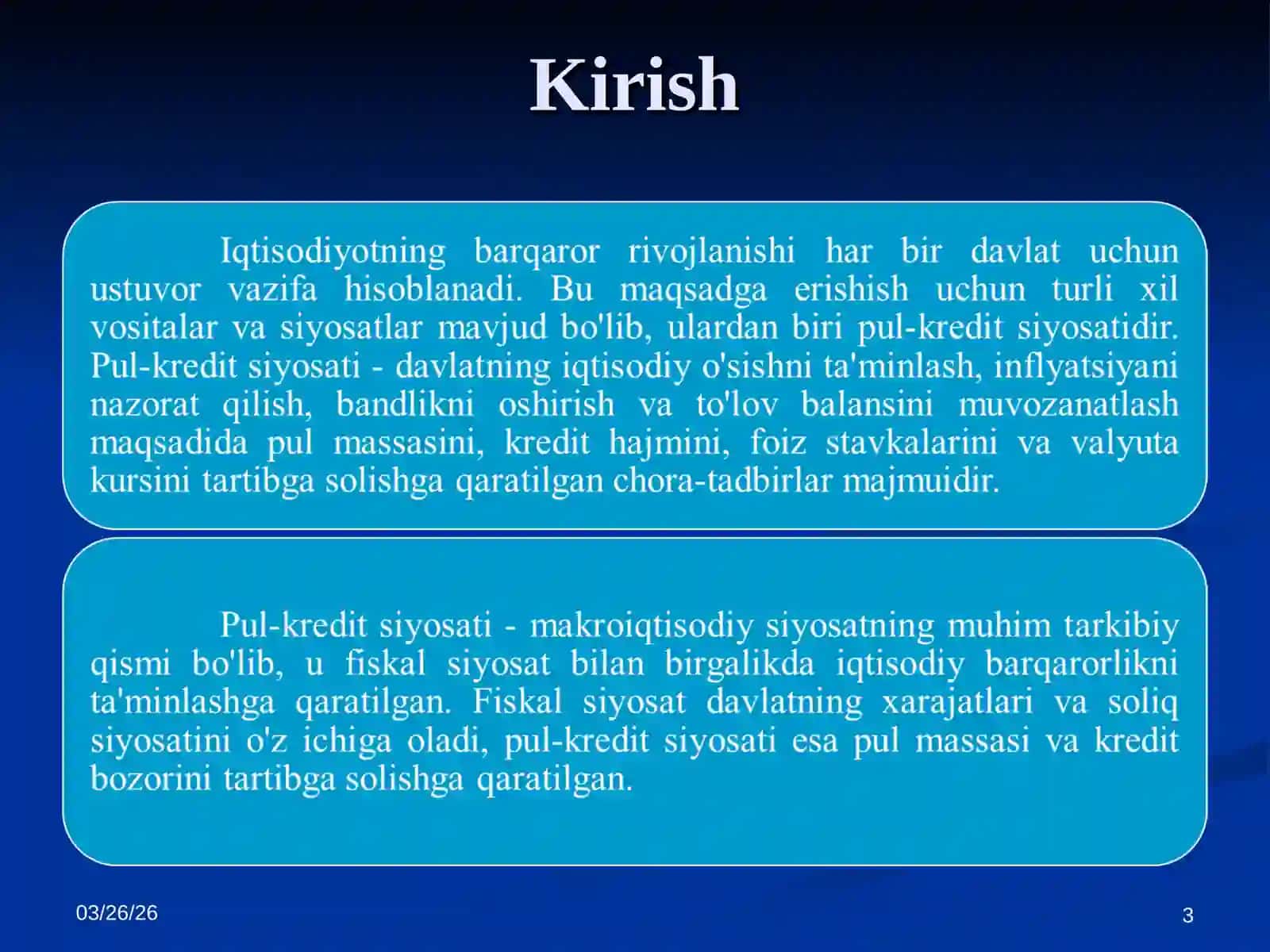 PUL KREDIT SIYOSATI 3