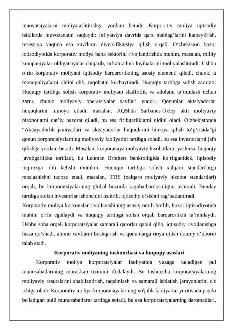 Korporativ moliyalari 3