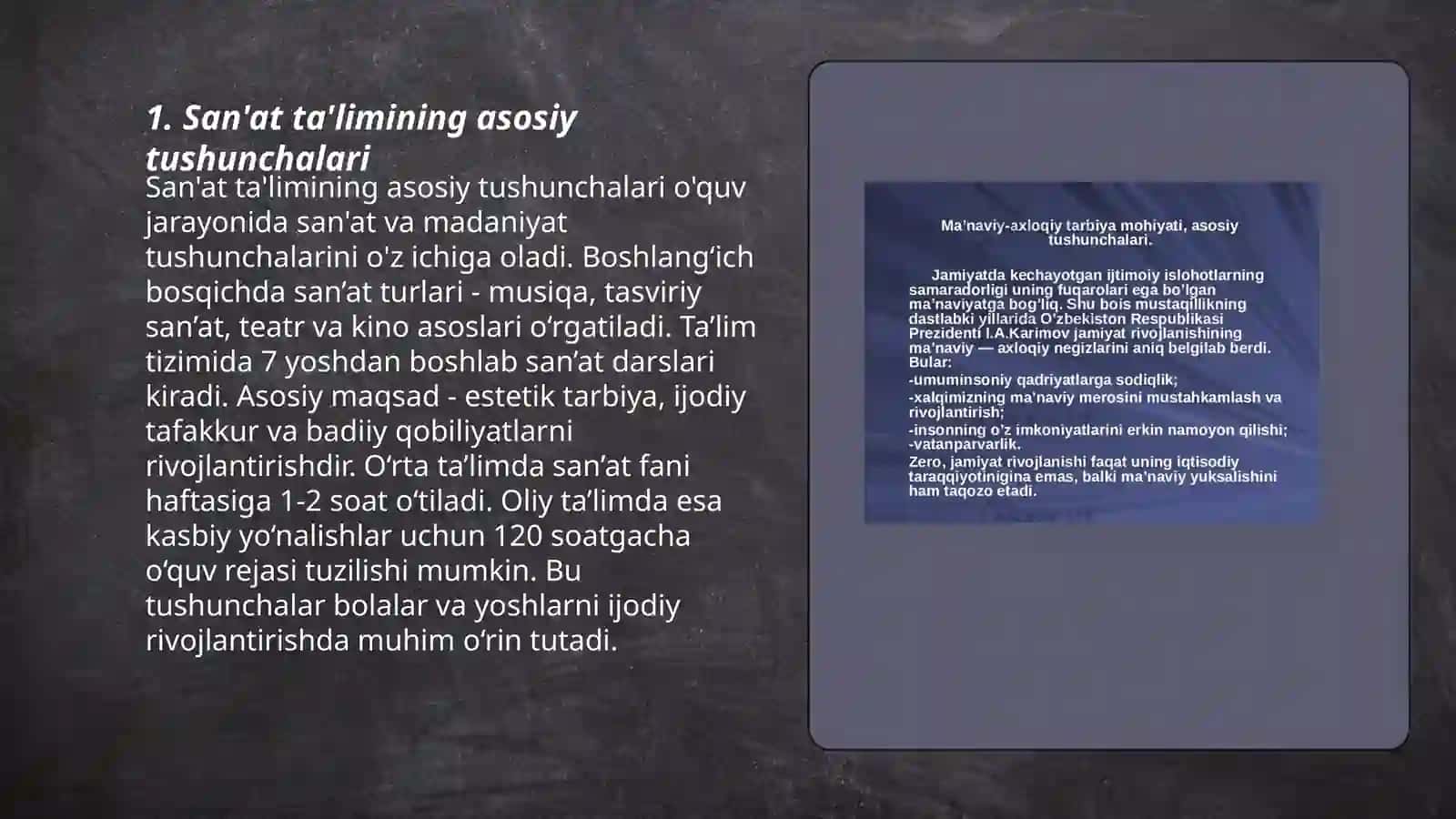 O‘quvchilarni art pedagogikasida tarbiyalash 3