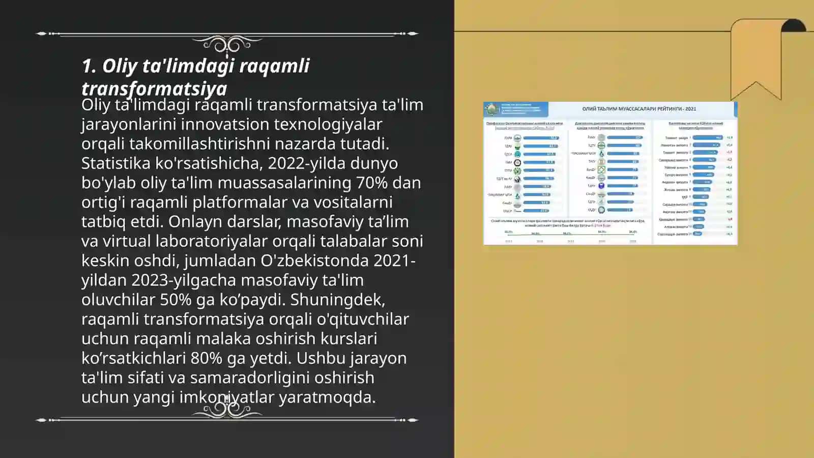 Oliy ta'lim tizimidagi o'zgarishlar, islohatlar 3