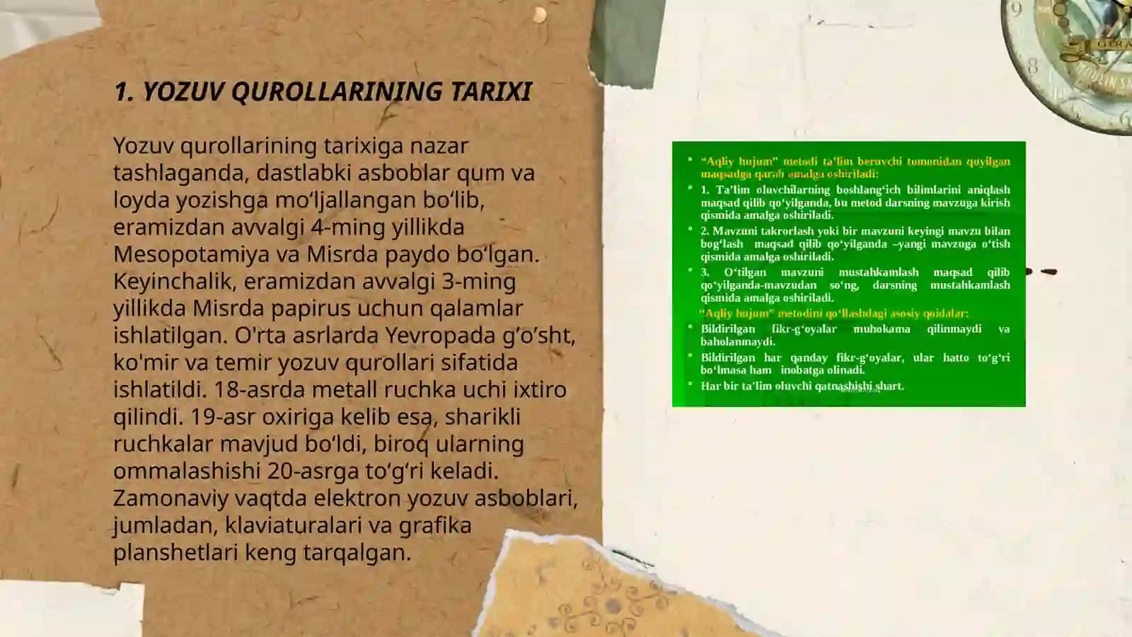 YOZUV QUROLLARI VA MATERIALLARI HAQIDA MALUMOT 3