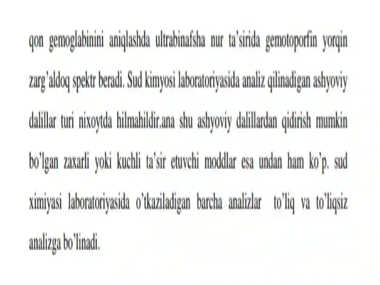 Kriminalistikada kimyoning ôrni 3