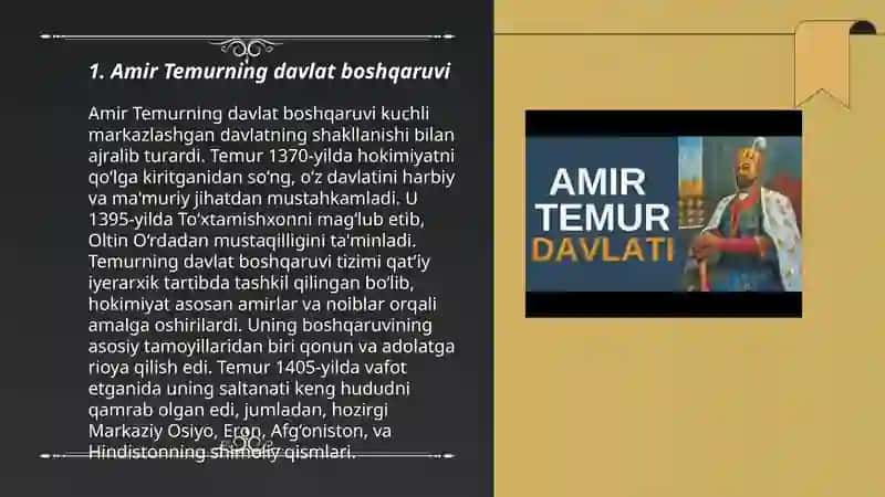 Amir Temur davlati va huquqi 3
