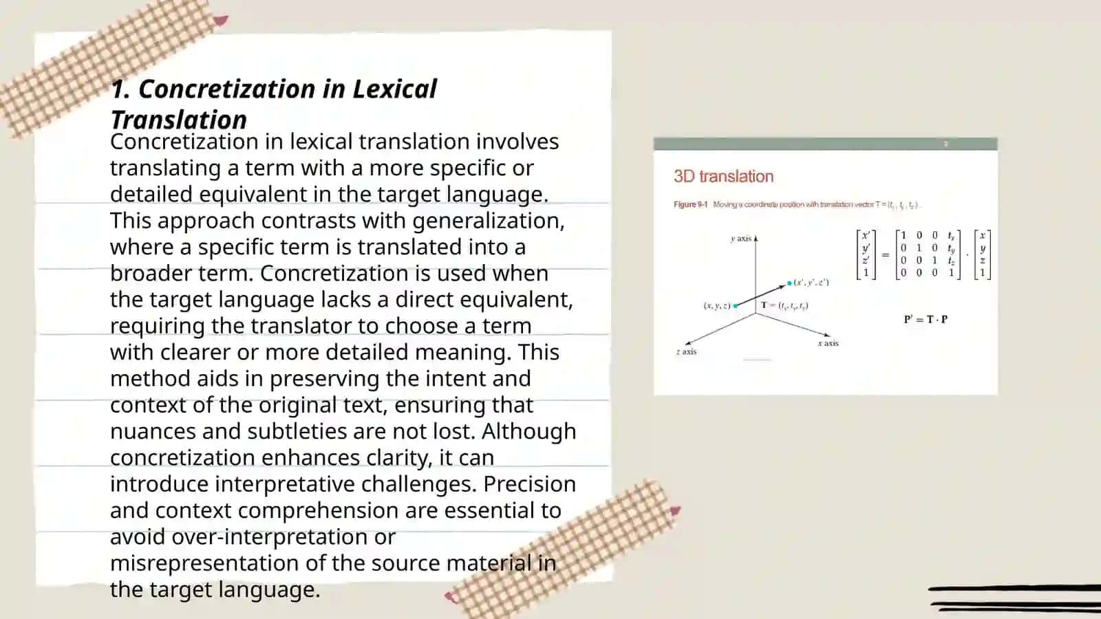Plan: 1. Concretization in Lexical Translation 3