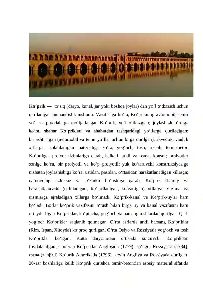 KO‘PRIKLAR QURILISHI HAQIDA 3