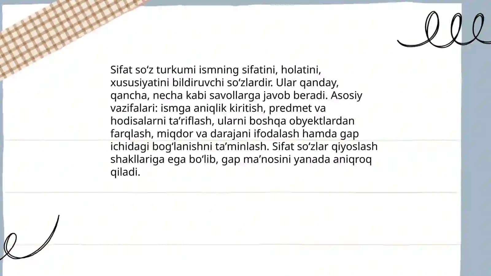 Sifat soʻz turkumi 3