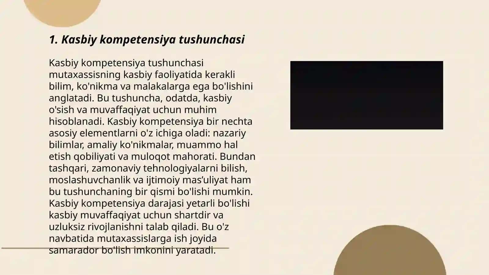 Kasbiy Kampetensiya haqida tushuncha bering 3