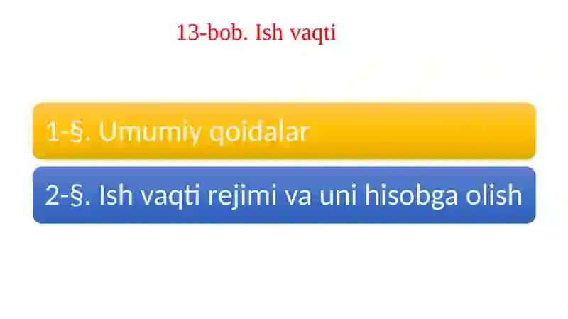 Yangilangan mehnat kodeksi 13-bop: Ish vaqti 3