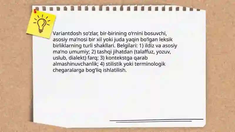 Variantdosh soʻzlar mavzusi 3