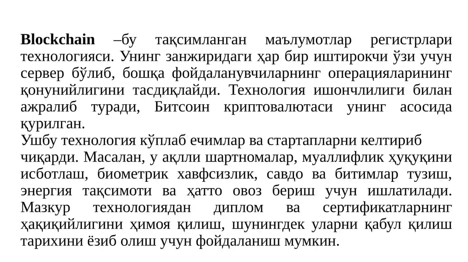 BLOCKCHAIN TEXNOLOGIYASI VA KRIPTOVALYUTALAR 3