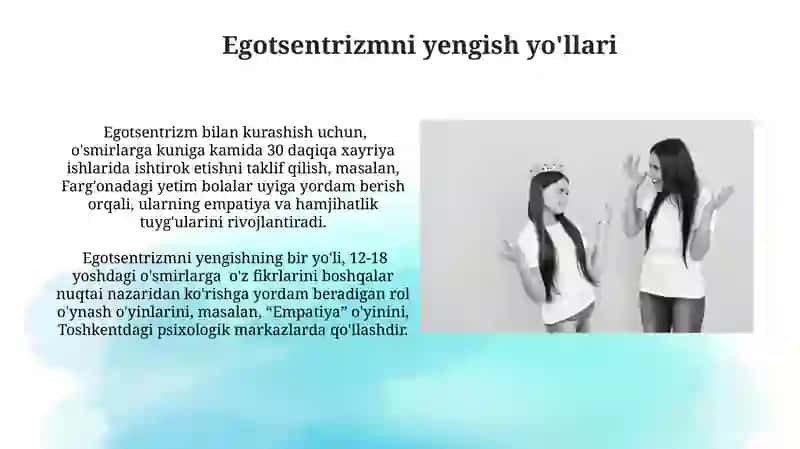 Oʻsmirlik egosentrizimi 3