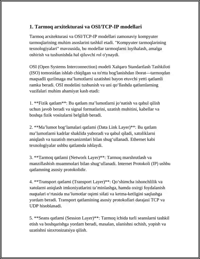 KOMPYUTER TARMOQLARINING TEXNOLOGIYALARI 3