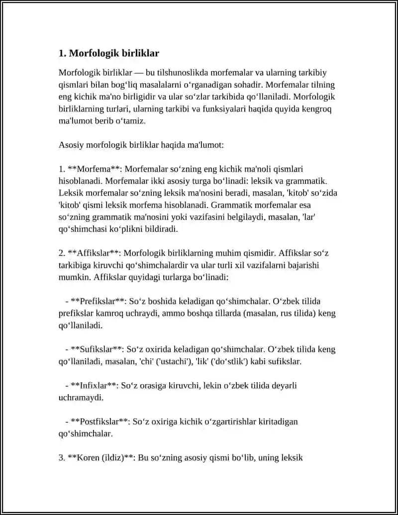 TILLARNING MORFOLOGIK TASNIFI 3