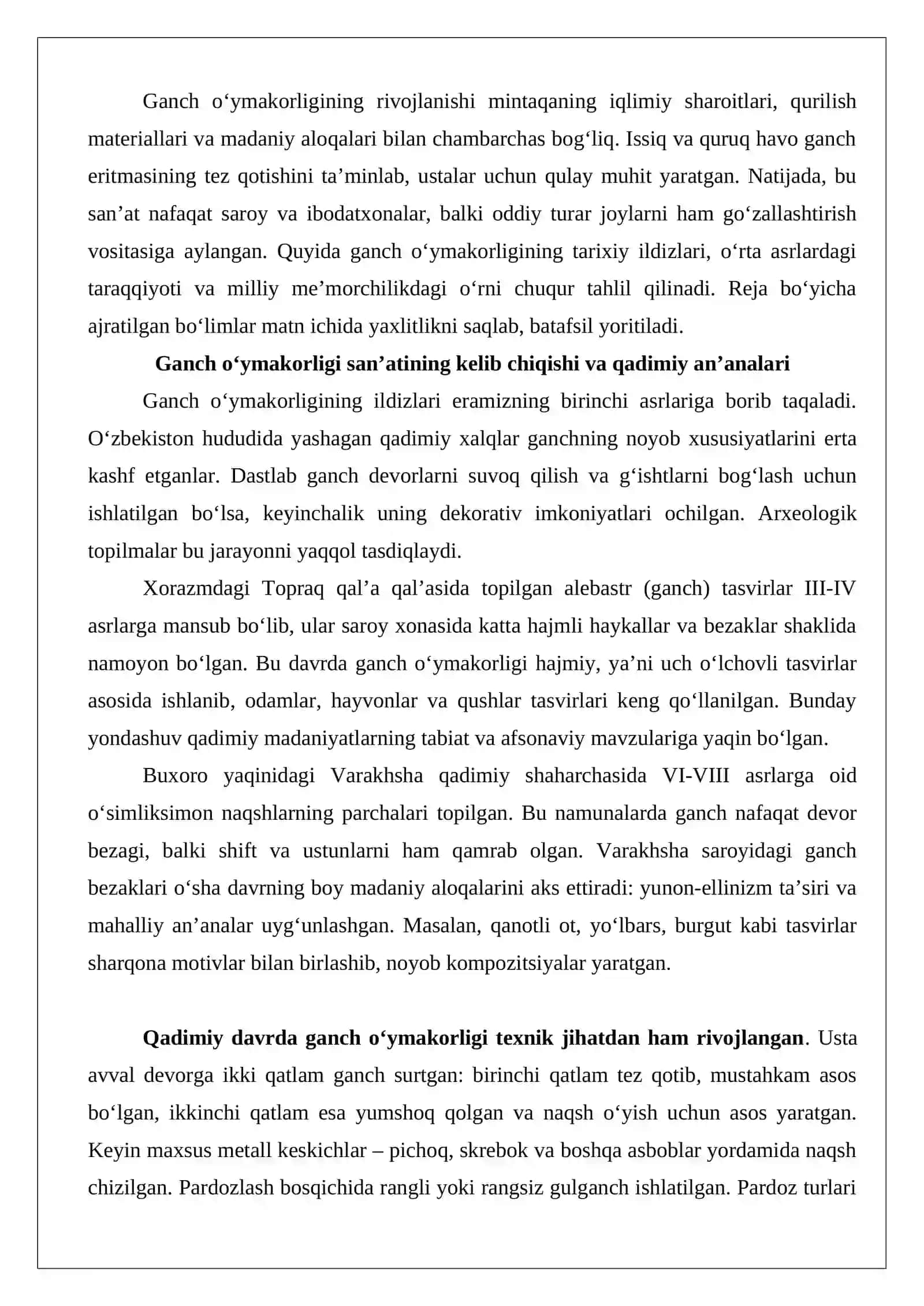Mustaqillik yillarida ganch o‘ymakorligi san’ati 3