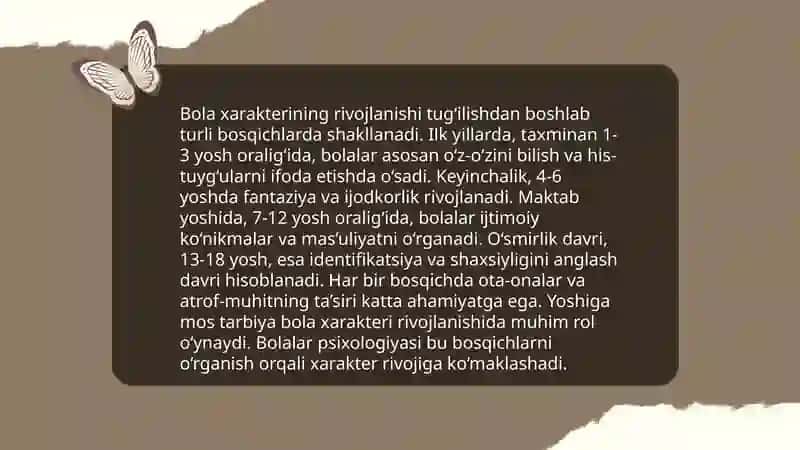 Bola shaxsi xarakteri 3