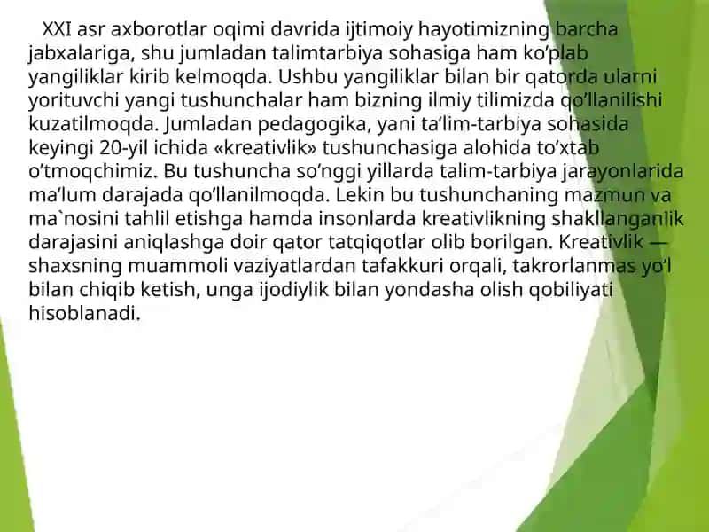 O’qituvchini kreativ salohiyati 3