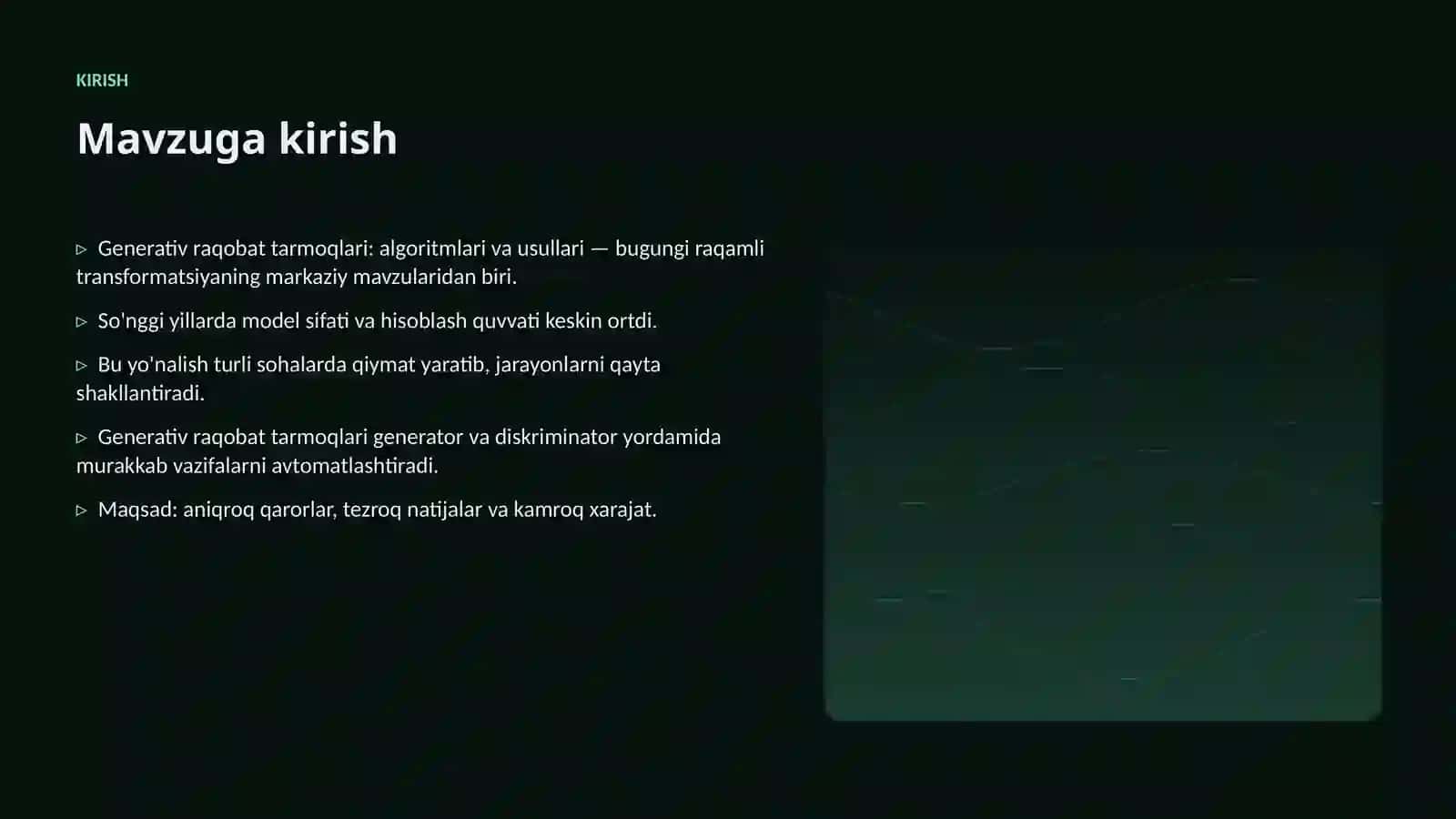 Generativ raqobat tarmoqlari: algoritmlari va usullari 3