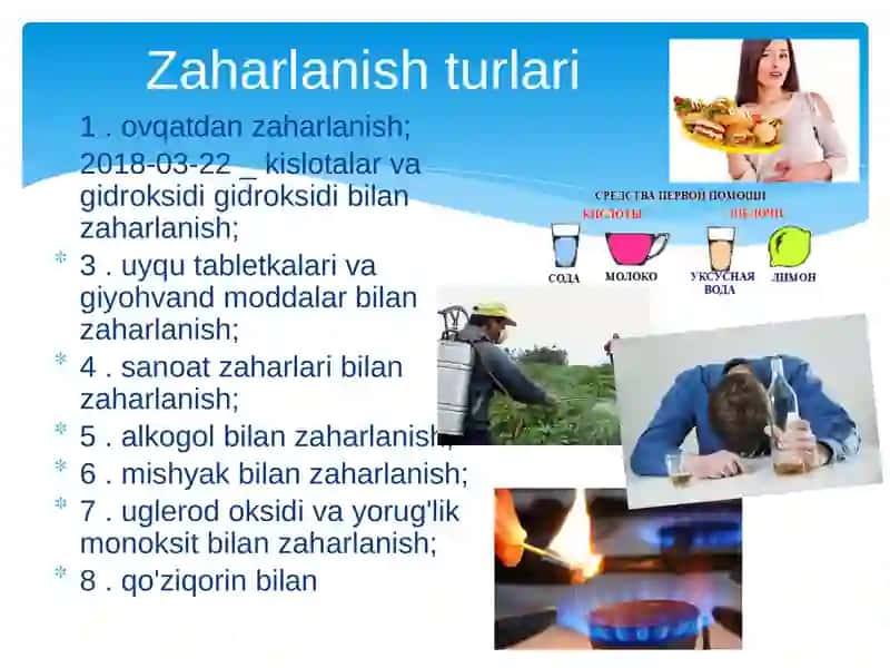 Zaharlanish haqida umumiy ma'lumot 3