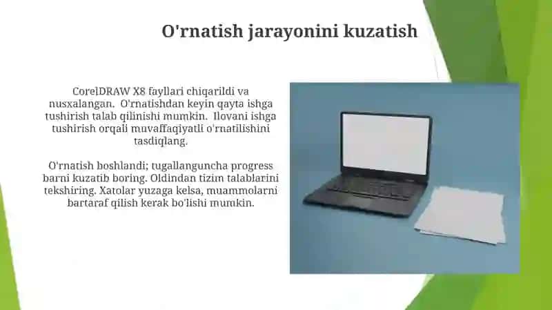CorelDraw X8 ni dasturini kompyuterga oʻrnatish 3