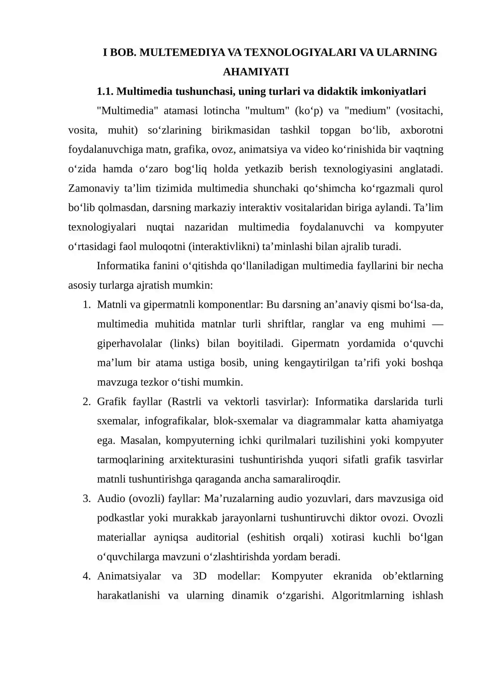 Kompyuter texnologiyalari va multimedia vositalari 3