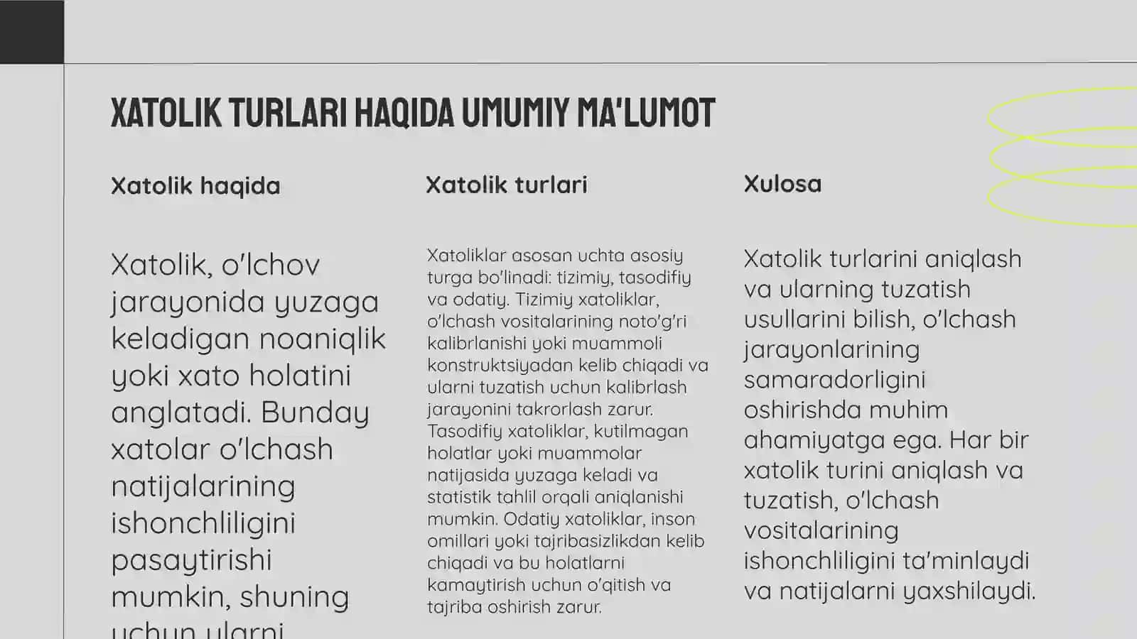 Xatoliklar va ularni korrektsiyalash 3