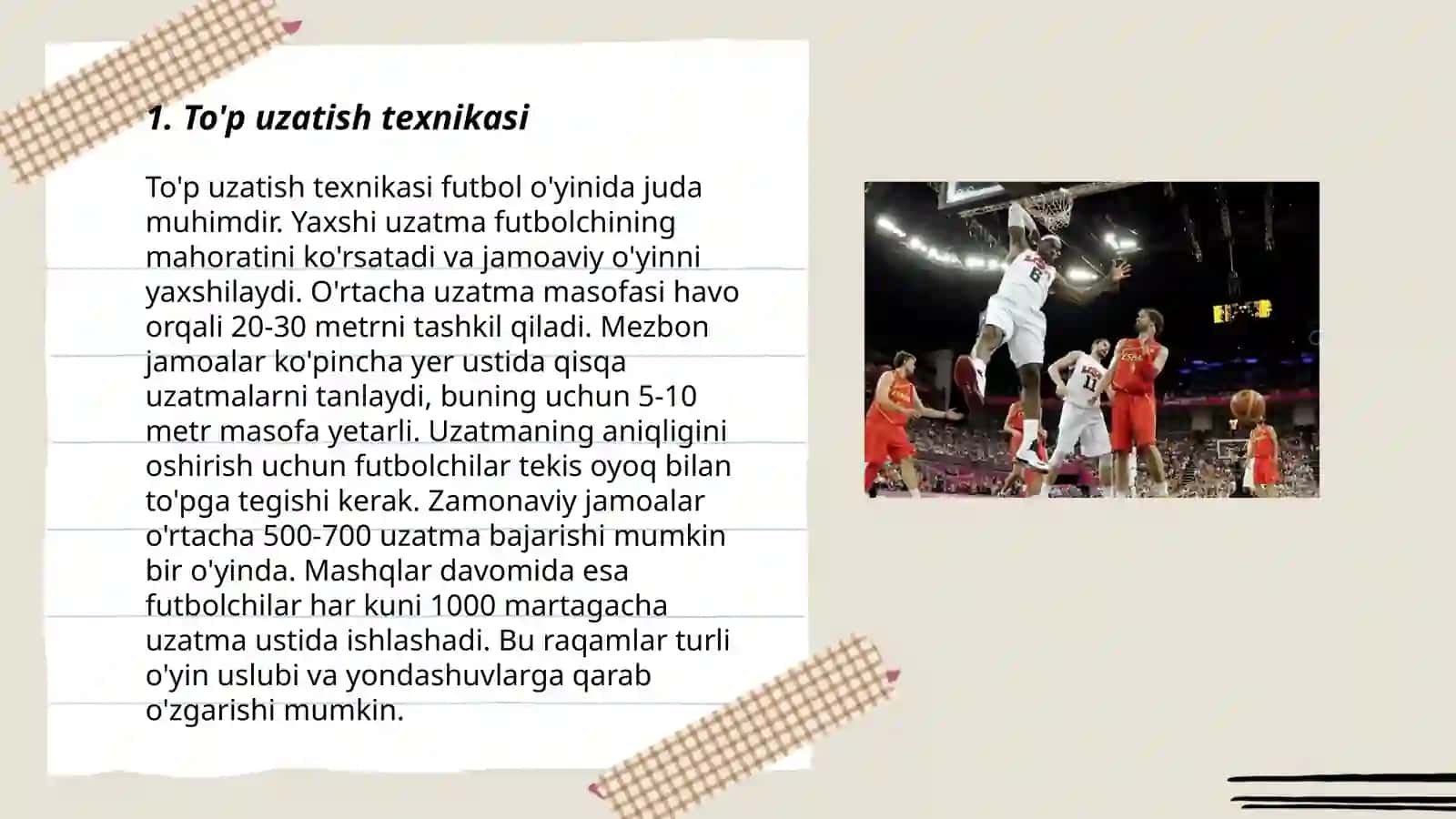 Basketboll oʻyin texnikasining tasnifi 3