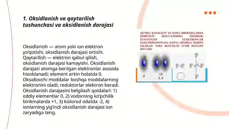 Oksidlanish - qaytarilish reaksiyalarining turlari va ahamiyati 3