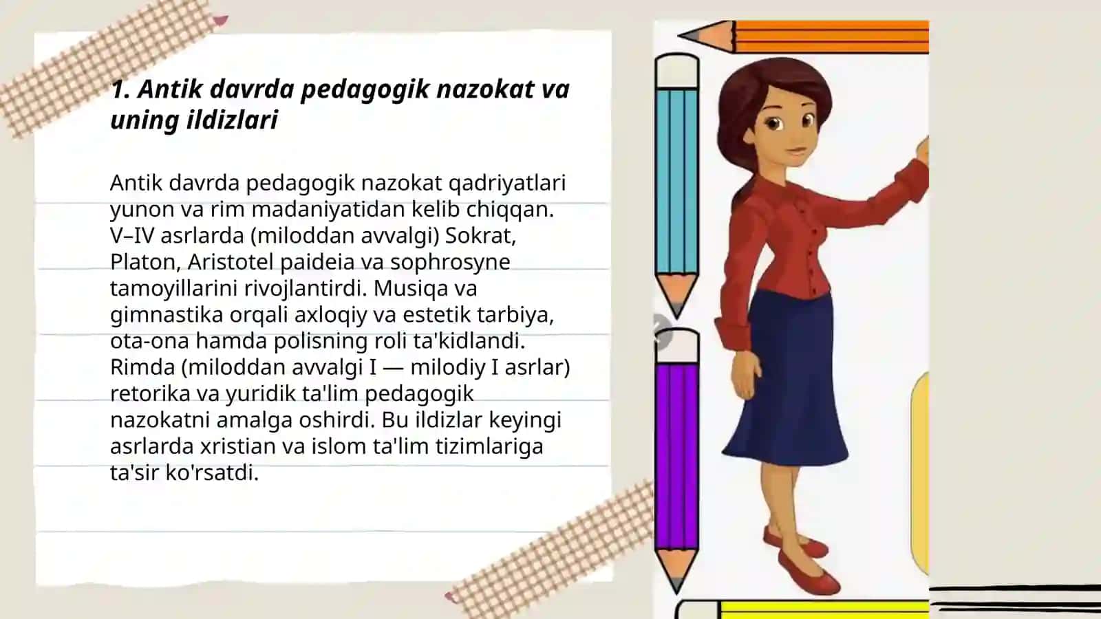 Antik davrda pedagogik nazokat va uning ildizlari 3