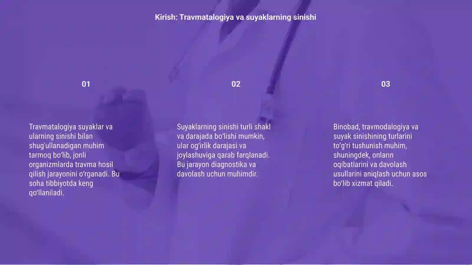 Travmatalogiyada boldir suyaklari va panja suyaklarini sinishi 3