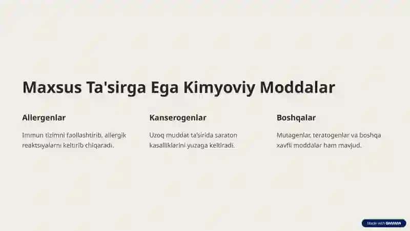 Kimyoviy Omillarning Umumzaharli va Maxsus Ta’siri 3