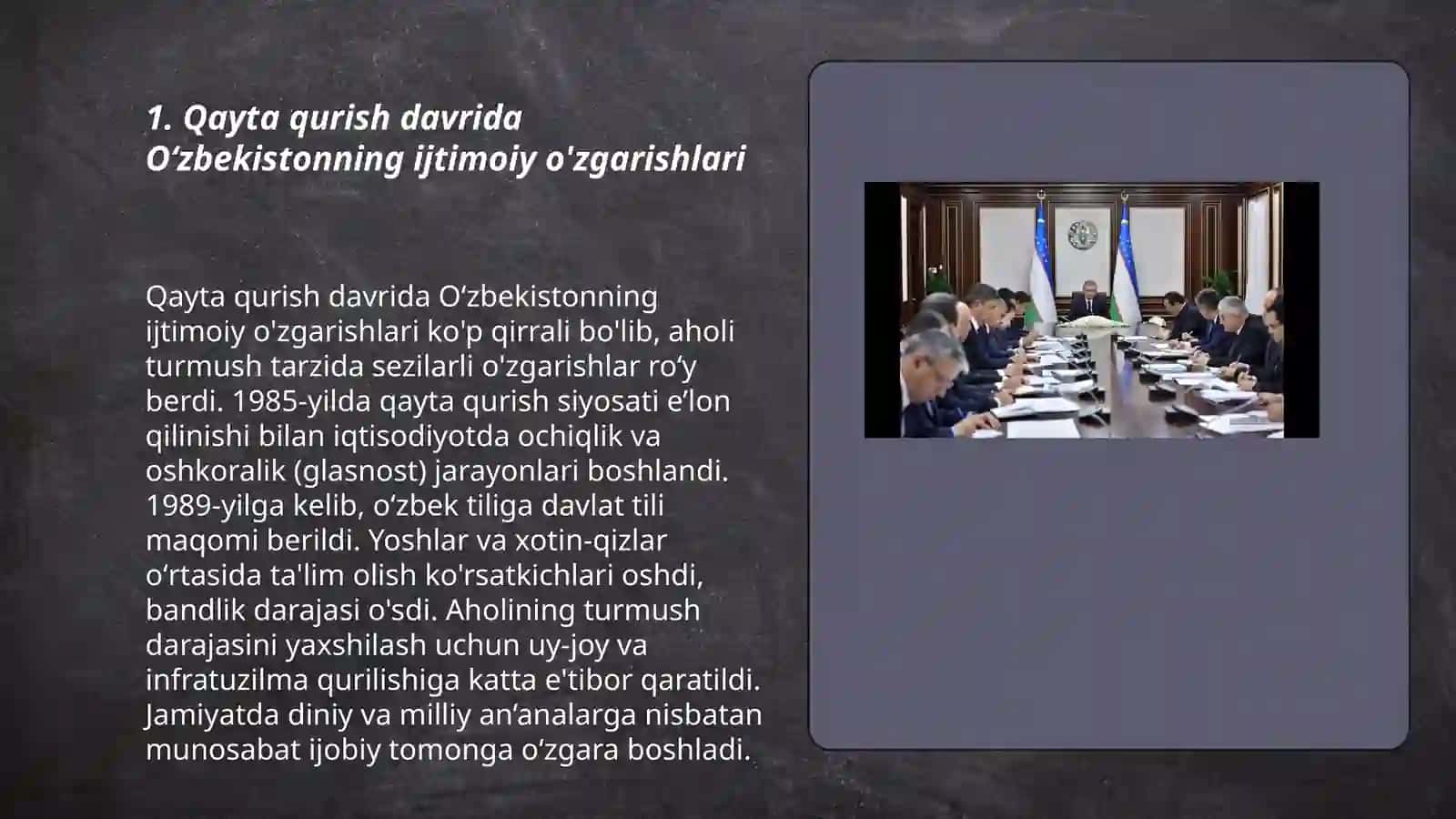 Qayta qurish davrida Oʻzbekistonning ijtimoiy o'zgarishlari 3