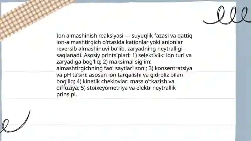 Ion almashinish reaksiyalari.Tuzlar gidrolizi 3