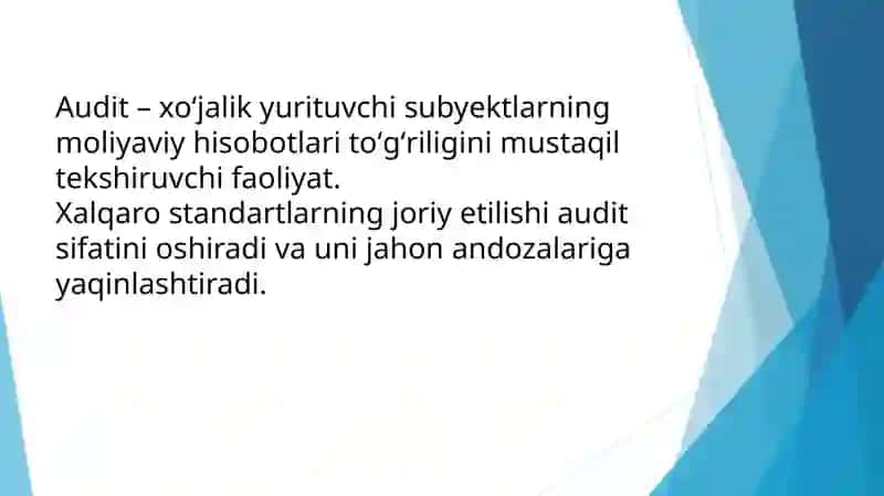 Auditning xalqaro standartlarini sinflashtirish va Oʻzbekiston Respublikasida qoʼllash masalalari 3