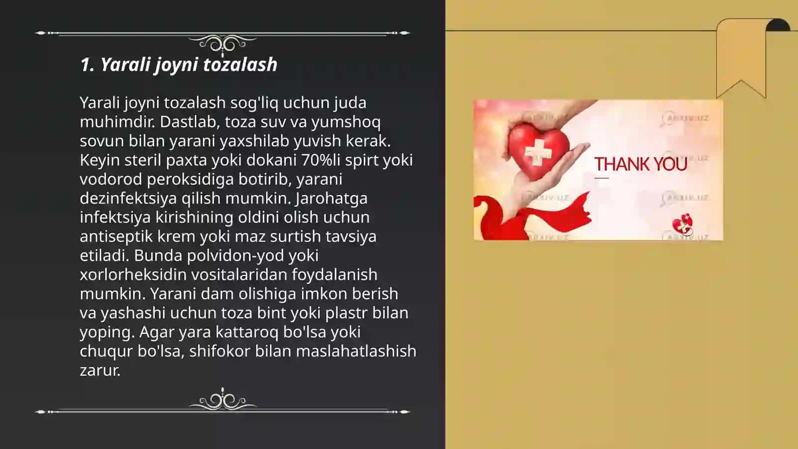 Yarali joyni tozalash 3