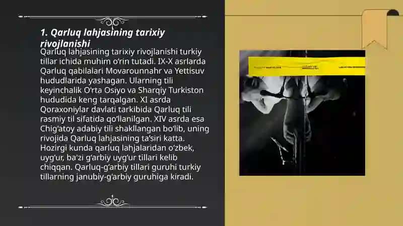 Qarluq Lahjasining muhim xususiyatlari haqida 3