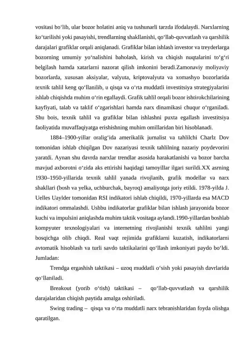 TEXNIK TAHLIL: GRAFIKLAR BILAN ISHLASH 3