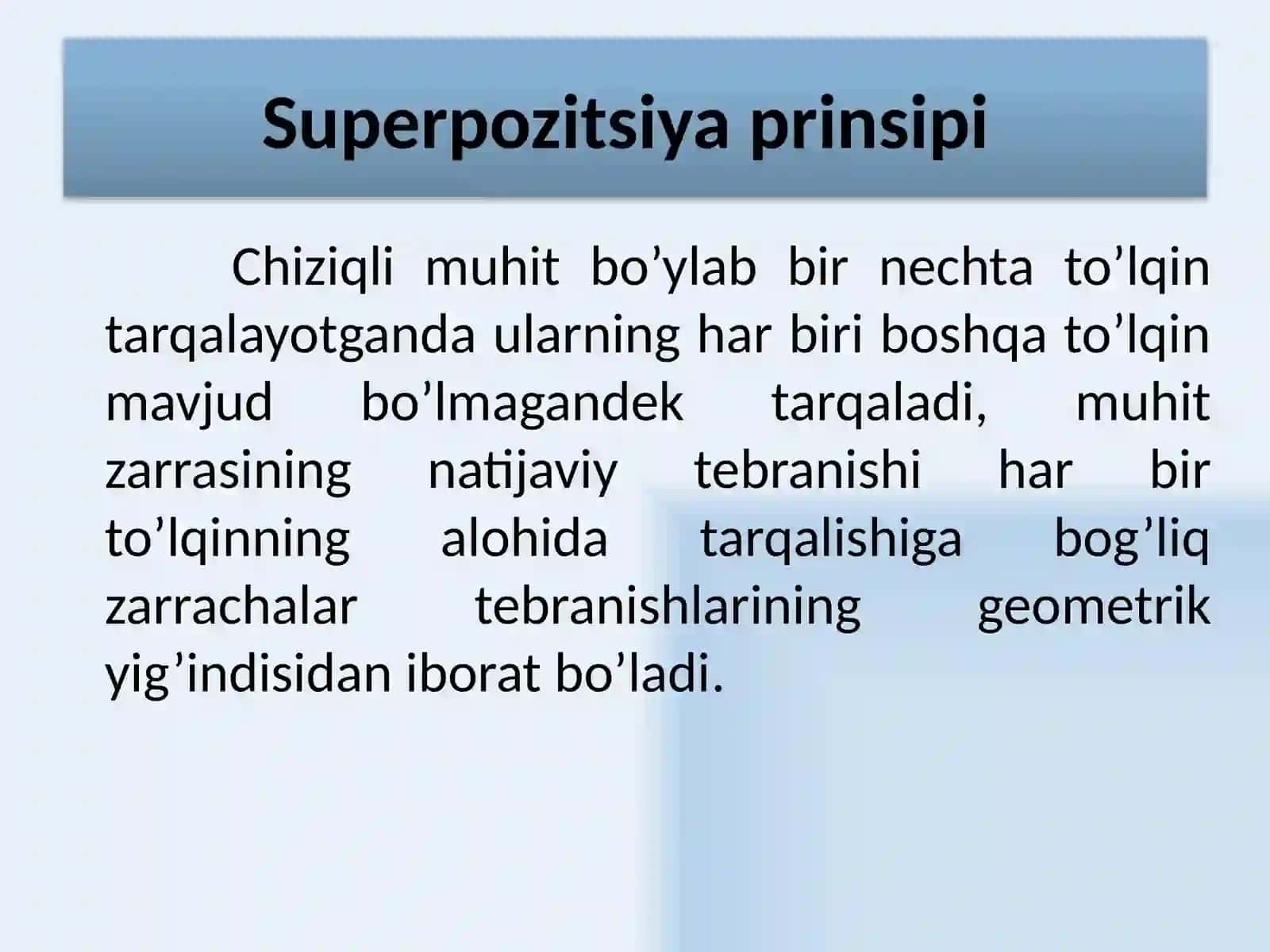 Tebranishlar va To’lqinlar 3