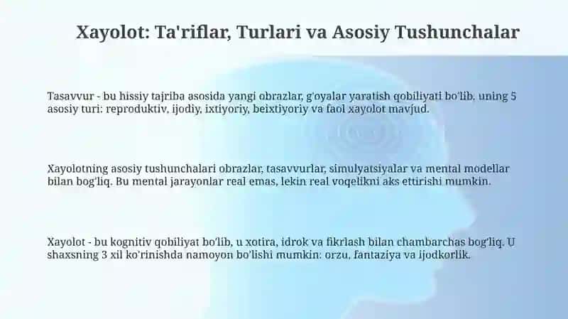Xayol haqida tushuncha 3