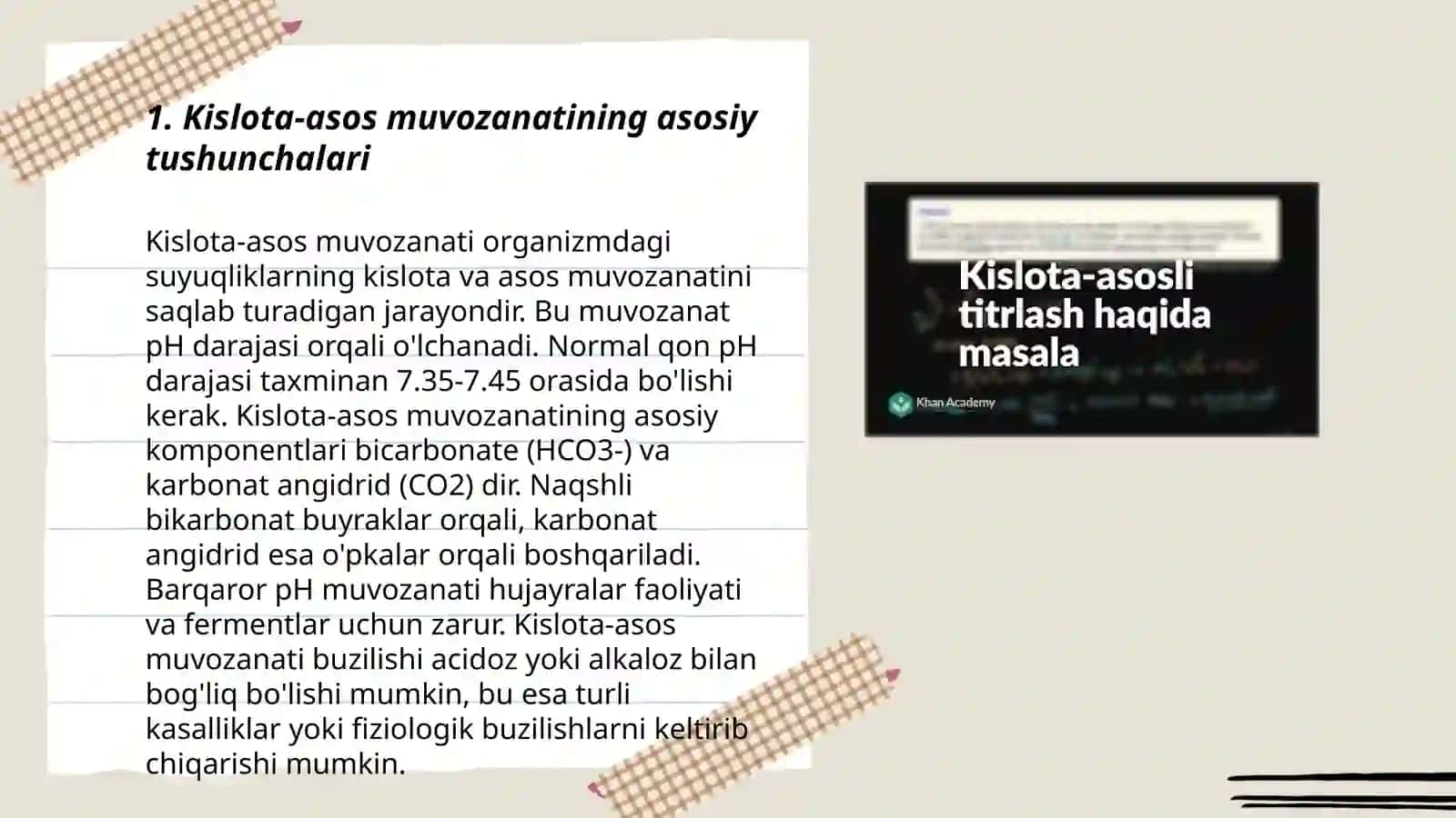 Kislota-asos muvozanati 3