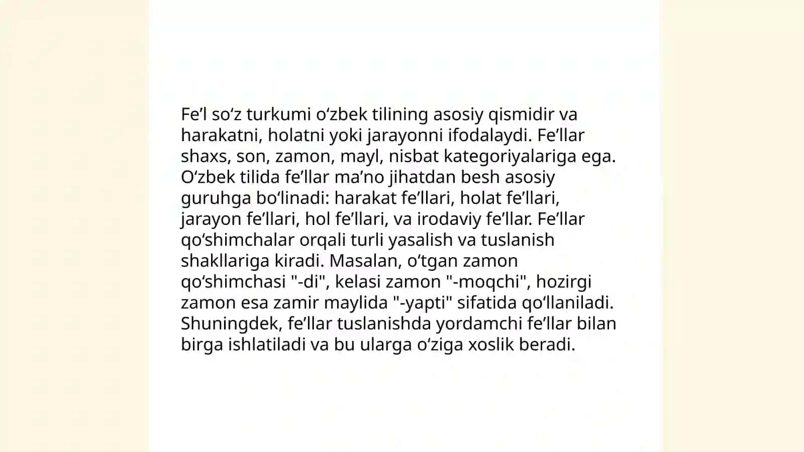 Feʼl soʻz turkumi 3
