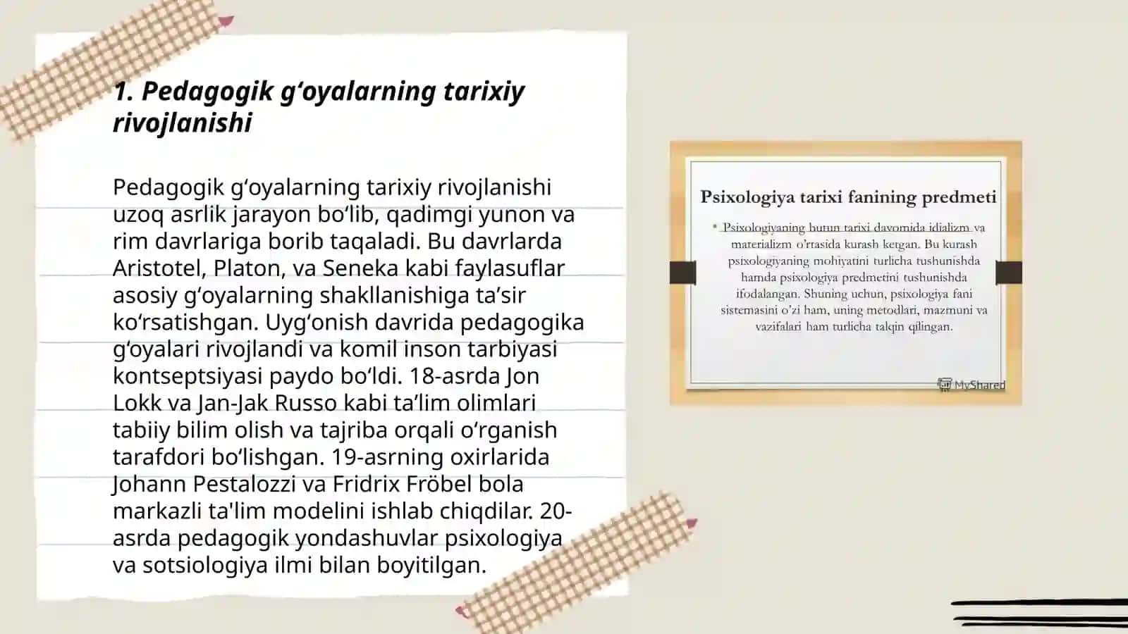 Pedagogik gʻoyalarning rivojlanish bosqichlari 3
