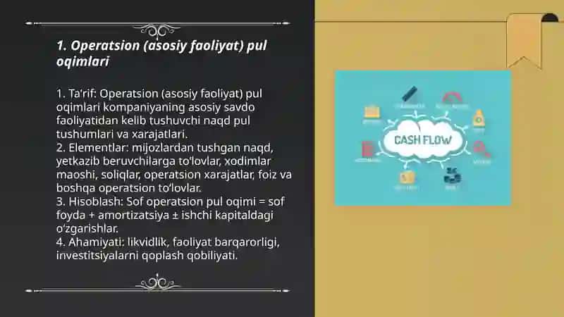 Operatsion (asosiy faoliyat) pul oqimlari 3