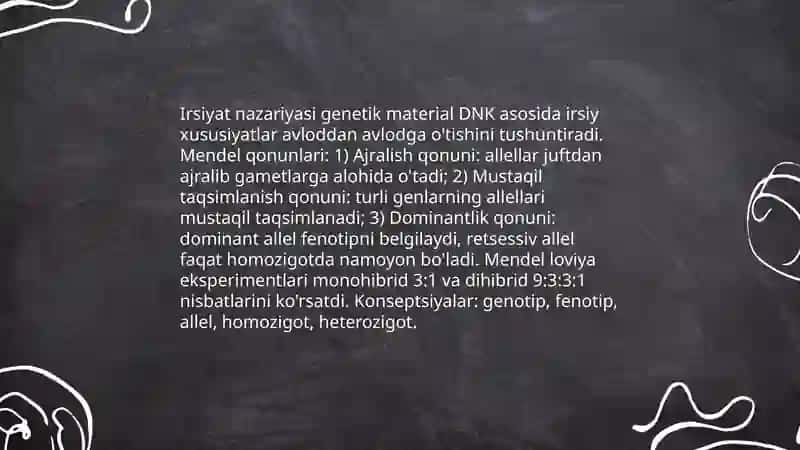 Irsiyat va irsiy kasalliklar 3