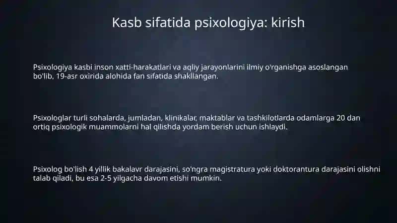 Psixologiya kasb sifatida 3