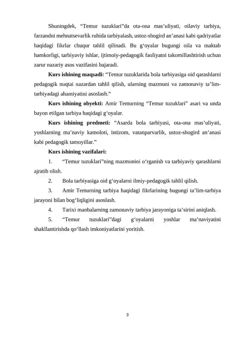 Temur tuzuklarida bola tarbiyasiga oid qarashlar 3