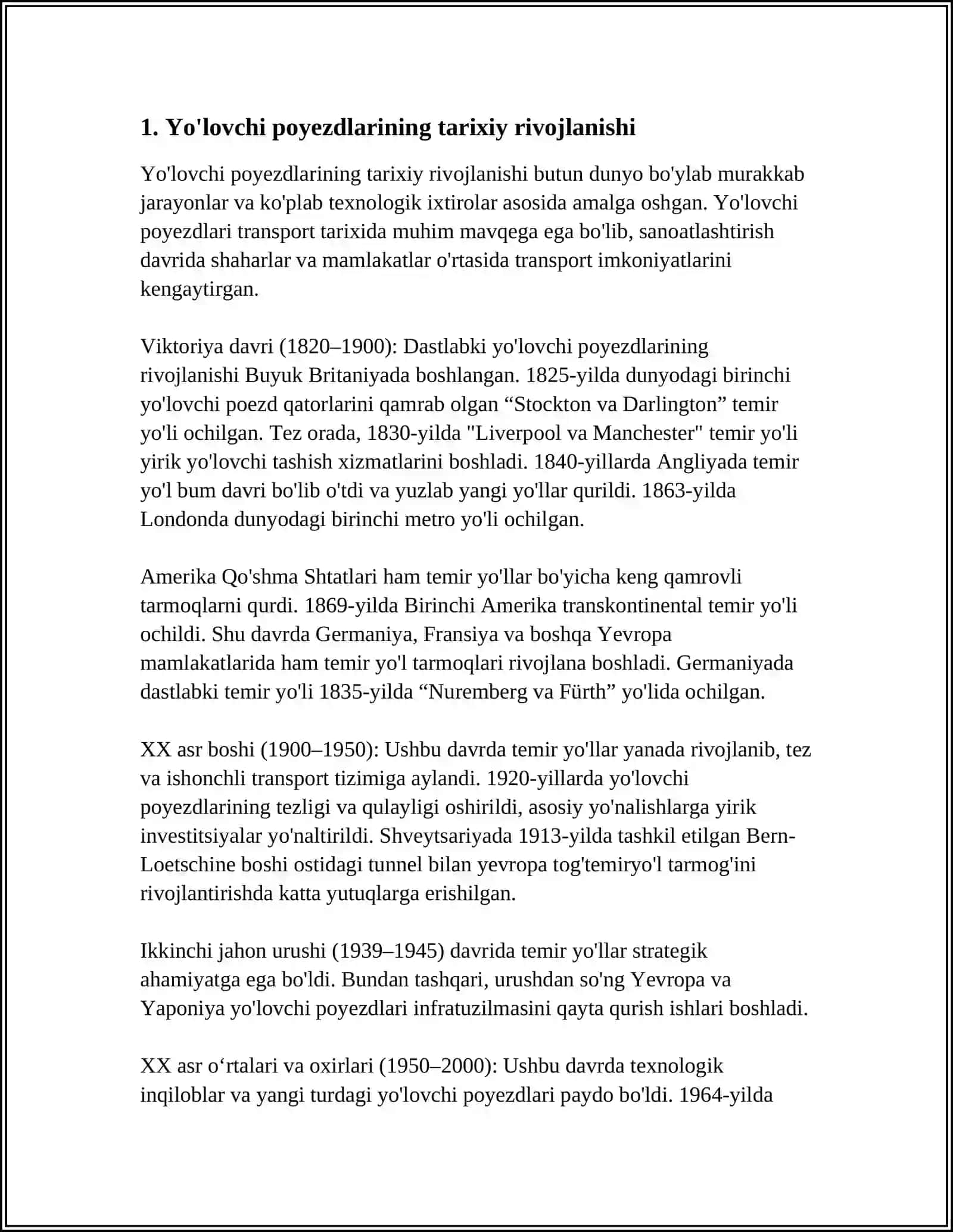 YO'LOVCHI POYEZDLARINING VAZIFALARI VA TURLARI 3